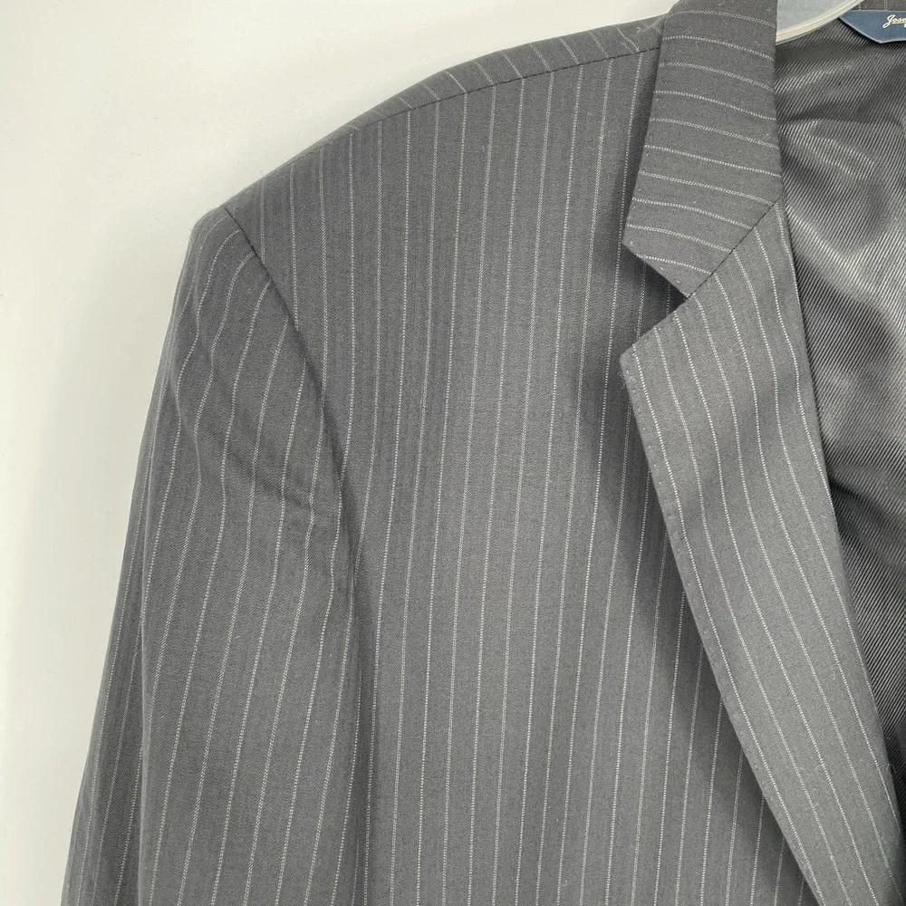 Joseph & Feiss Men's Black Pinstripe Super 120's Wool Blazer Jacket Size 42R
